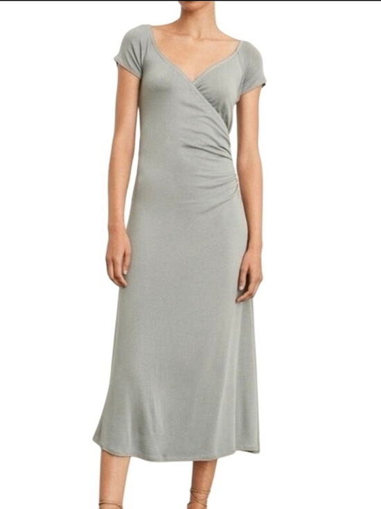 Vince Dresses & Skirts - Vince Light Sage Wrap-Front Midi Dress